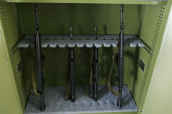 Metal Çift Kapı 3 Raf Güvenli Silah Dolabı Çelik Güvenlik Kasası Askeri
