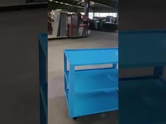 Döner Tekerlekli 3 Katmanlı Metal Çelik Raf Ayarlanabilir Depolama Rafları